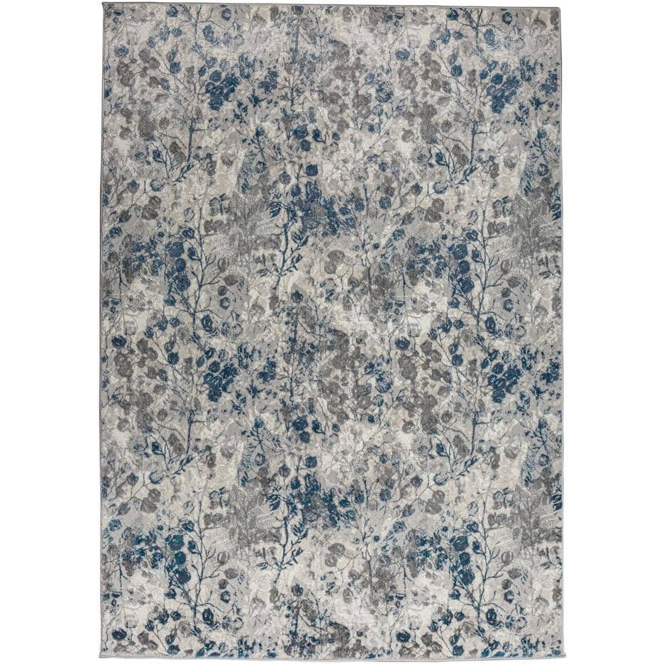 1242-1023-BLUE 7 ft. 10 in. x 10 ft. 6 in. Livigno Floral Rectangle Area Rug&44 Blue