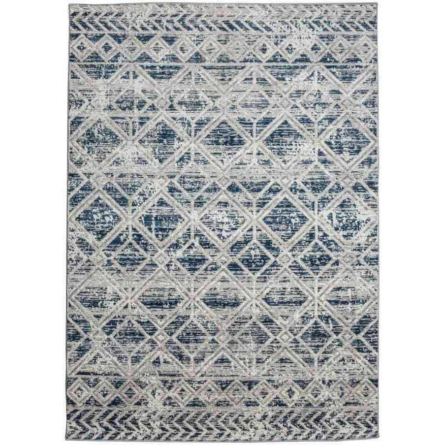 1243-1022-BLUE 5 ft. 3 in. x 7 ft. 3 in. Livigno Geometric Rectangle Area Rug&44 Blue