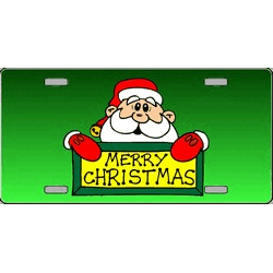Merry Christmas Santa Full Color License Plates