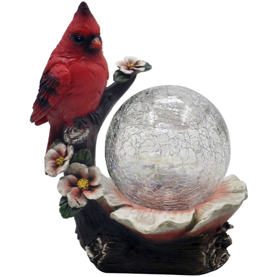 7.5 in. Resin Solar Cardinal-crackle Glass