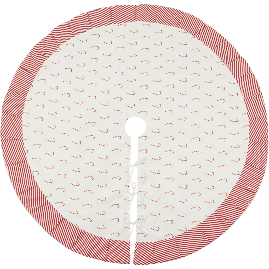 56 in. Candy Cane Tree Skirt&44 Red
