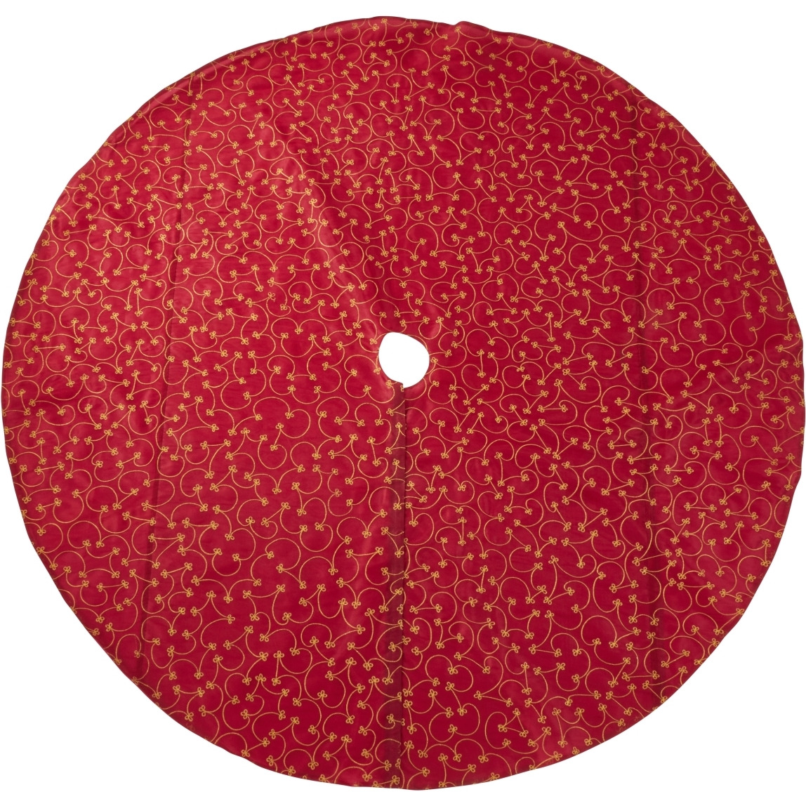 70 in. Ari Embroidered Christmas Tree Skirt&44 Burgundy