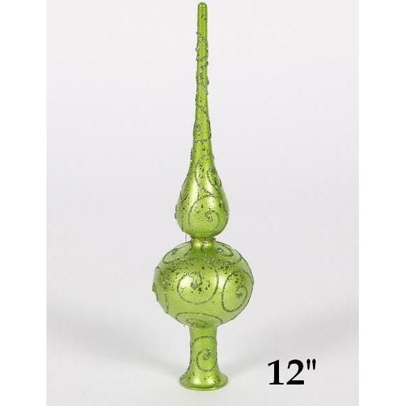 12 in. Glitter Finial Topper&44 Lime Green