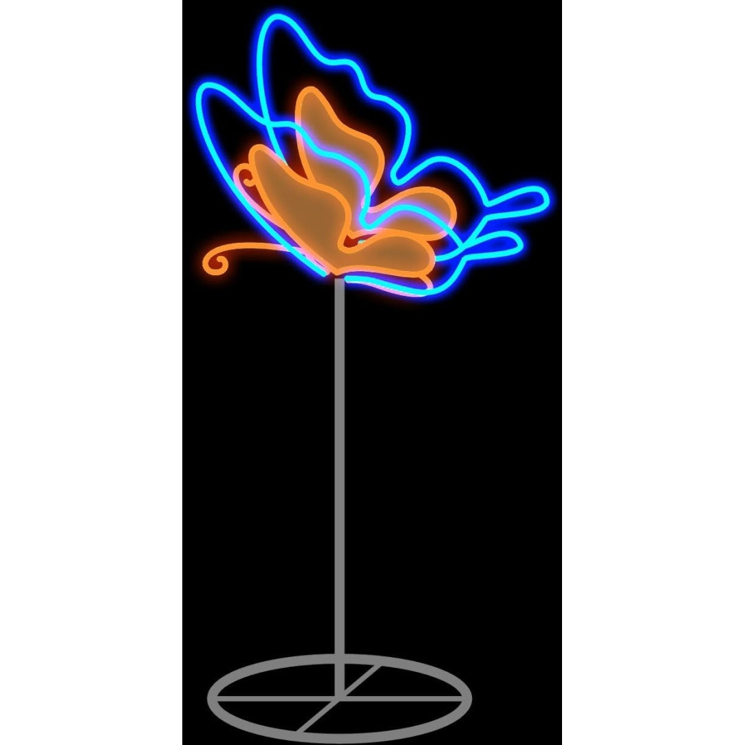 2 ft. LED Butterfly&44 Blue & Orange