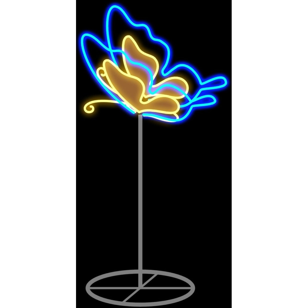 2 ft. LED Butterfly&44 Blue & Warm White