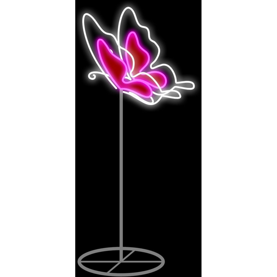 2 ft. LED Butterfly&44 Pure White & Pink