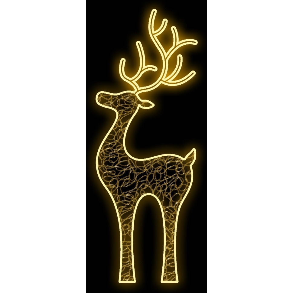 4.5 ft. Deer Neon Flex Ground Mount&44 Warm White