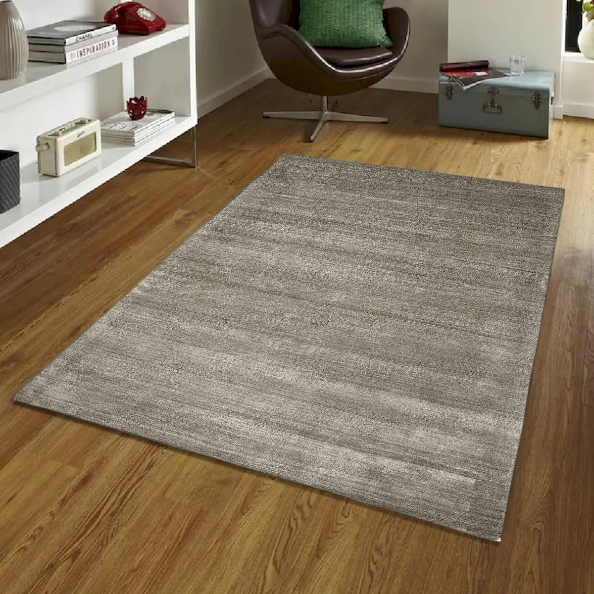 2 x 3 ft. Luxe Taupe Hand Loomed Wool & Viscose Rectangle Area Rug