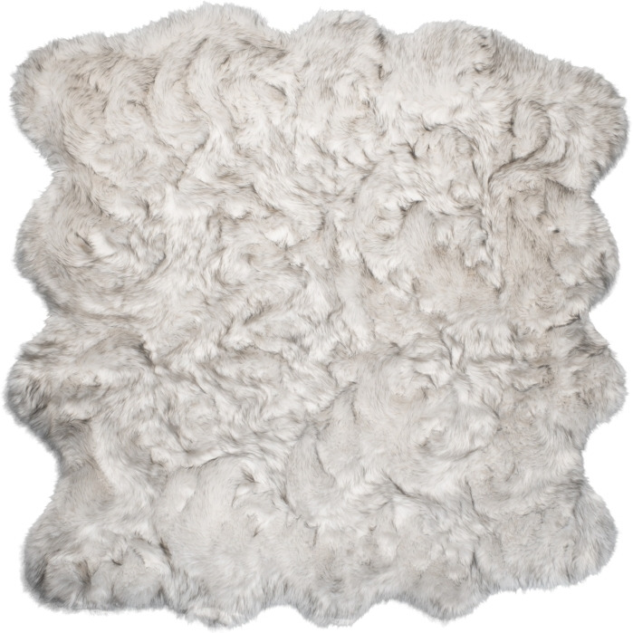 Home Decor Gordon Faux Sheepskin Octo Rug | 1-Piece | Gradient grey | 6&aposx6&apos