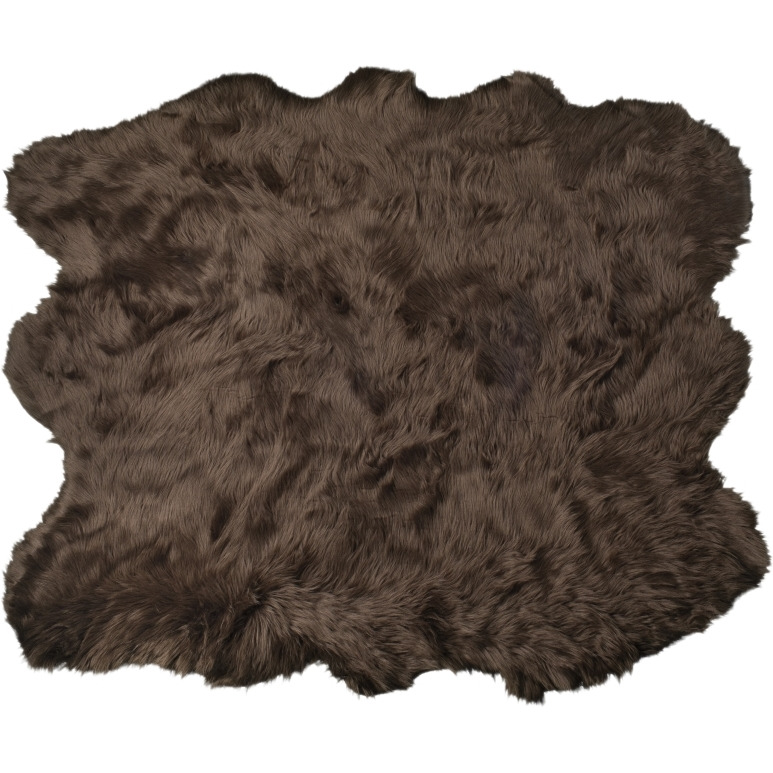 Home Decor Gordon Faux Sheepskin Sexto Rug | 1-Piece | Chocolate | 5&aposx6&apos