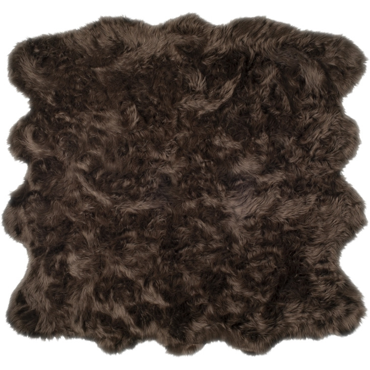 Home Decor Gordon Faux Sheepskin Octo Rug | 1-Piece | Chocolate | 6&aposx6&apos