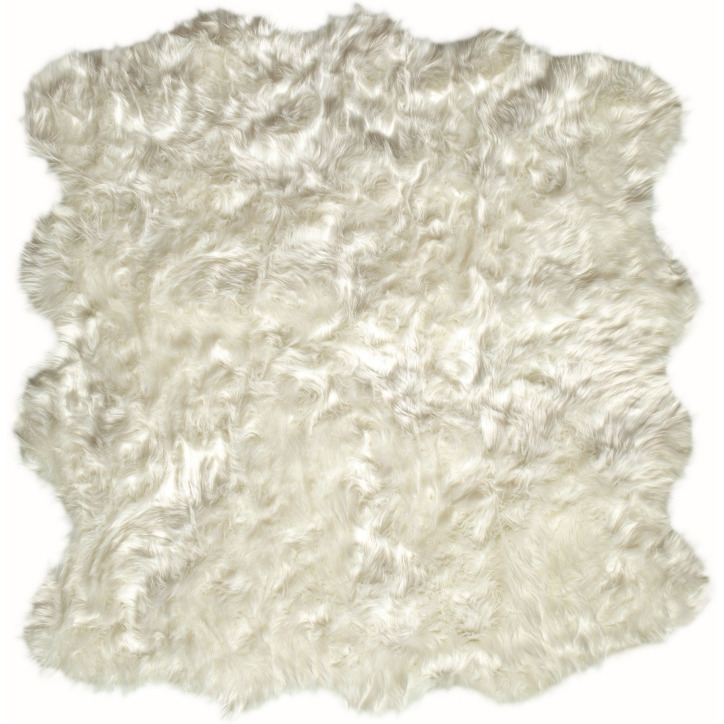 Home Decor Gordon Faux Sheepskin Octo Rug | 1-Piece | Off-white | 6&aposx6&apos