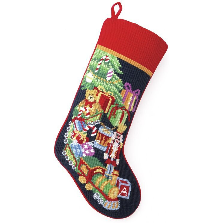 11 x 18 in. Toy Train Needlepoint Stocking