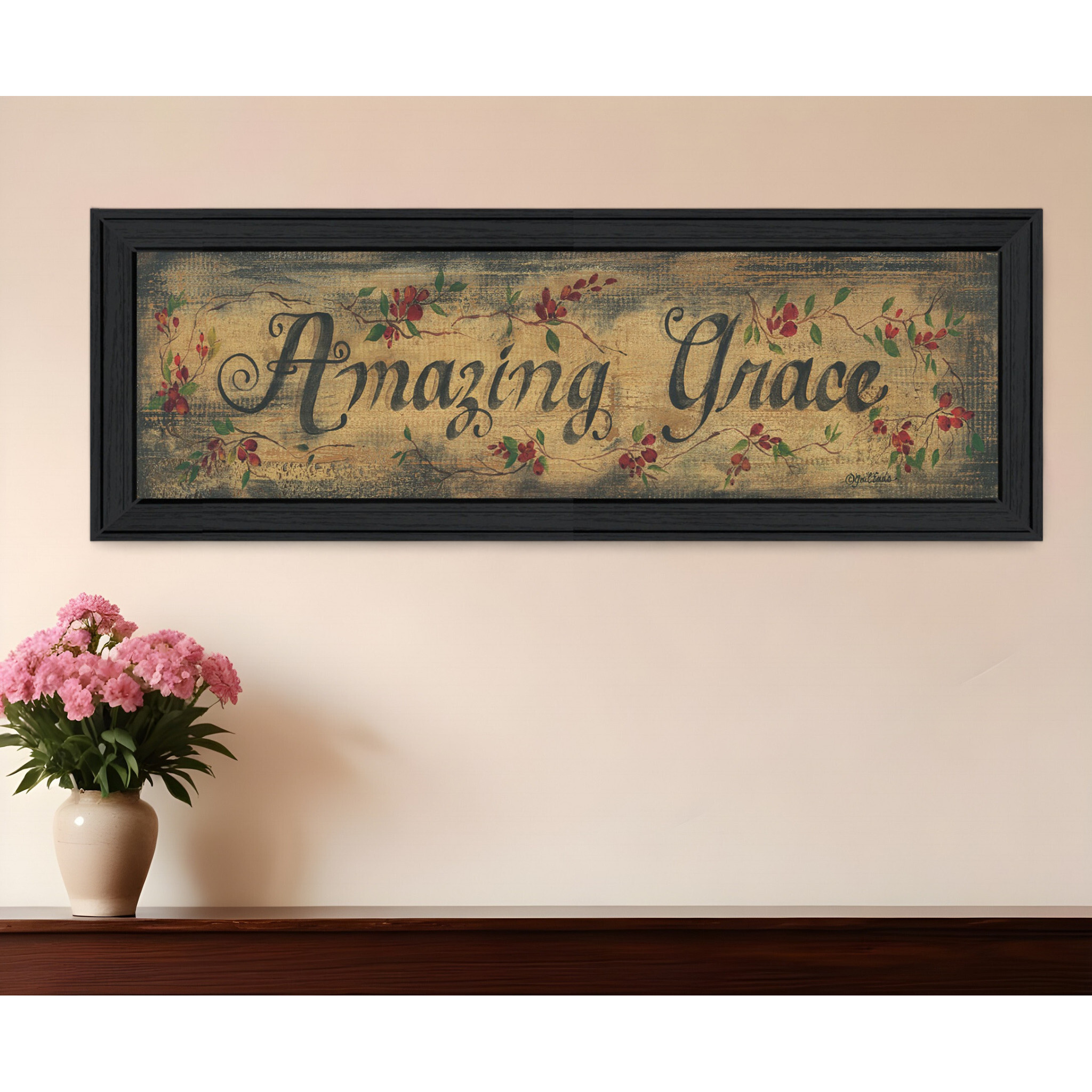 Amazing Grace Black Framed Print Wall Art