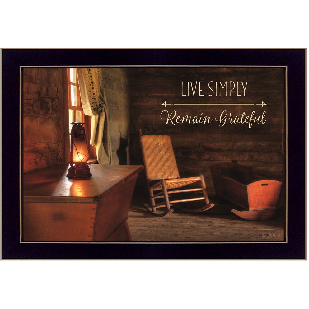 Live Simply Black Framed Print Wall Art