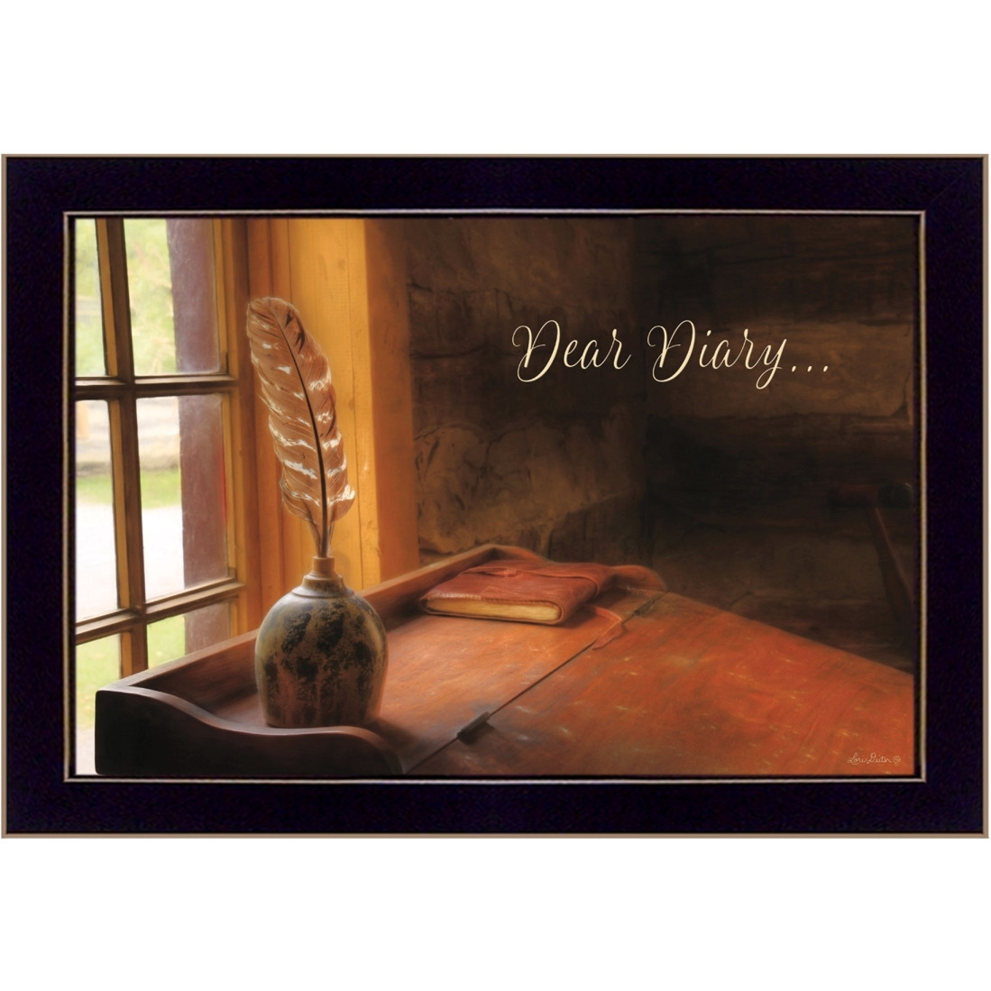 Dear Diary Black Framed Print Wall Art