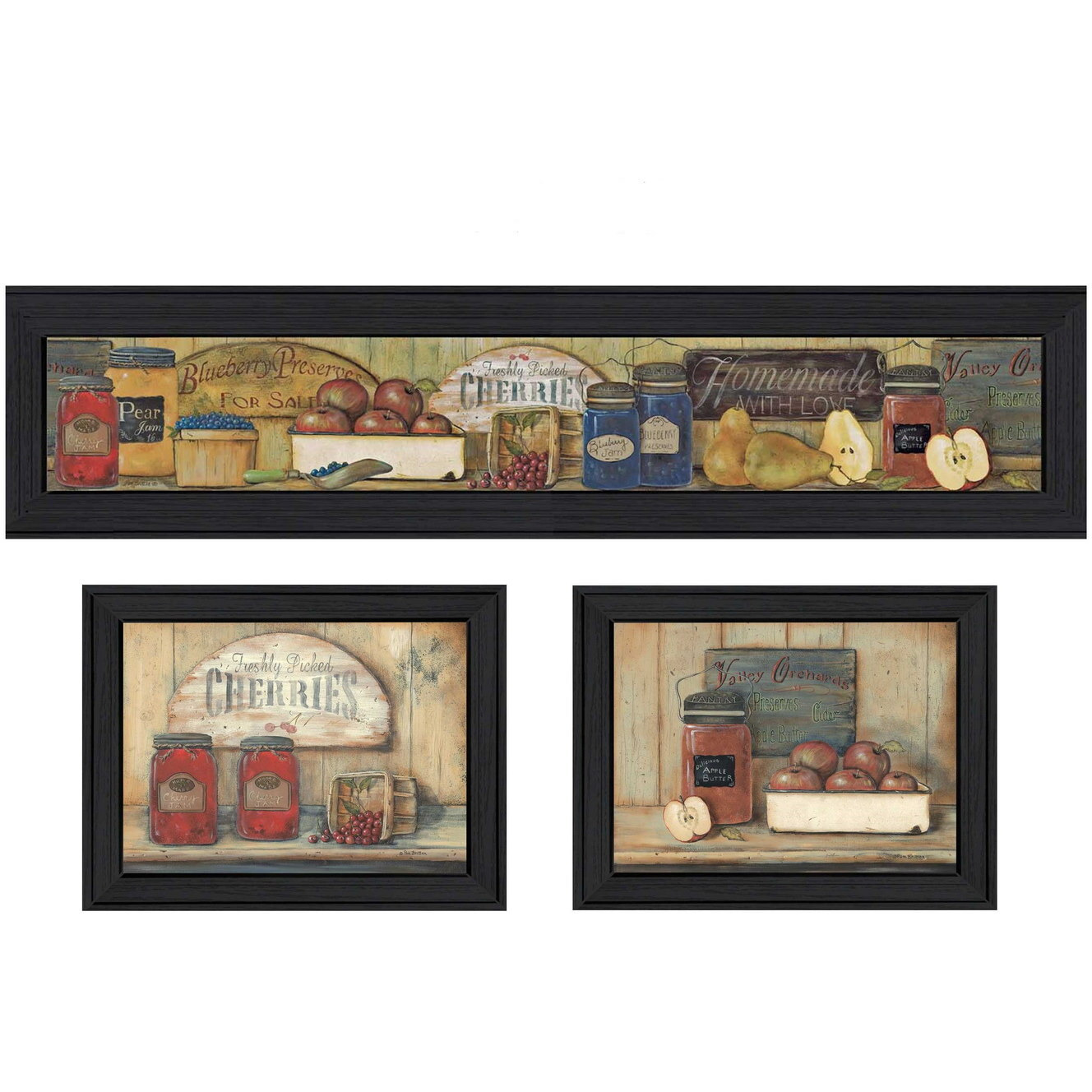 Set Of Three Kitchen Black Framed Print Kitchen Wall Art