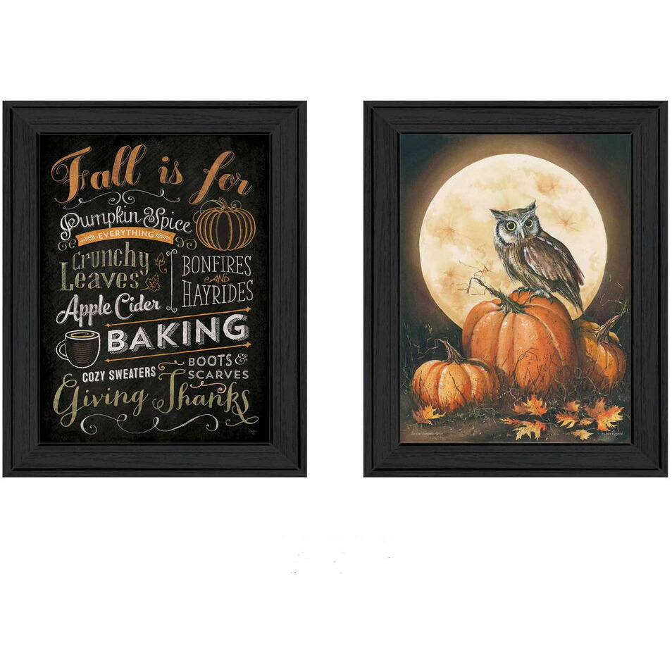 Set Of Two Pumpkin Patch Black Framed Print Wall Art
