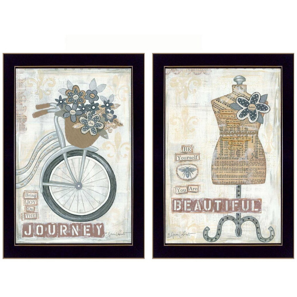 Set Of Two Beautiful Journey Black Framed Print Wall Art