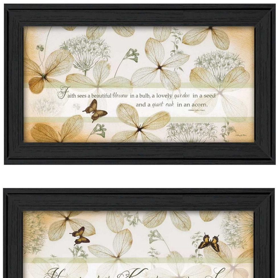 Set Of Two Plant Kindness Black Framed Print Wall Art