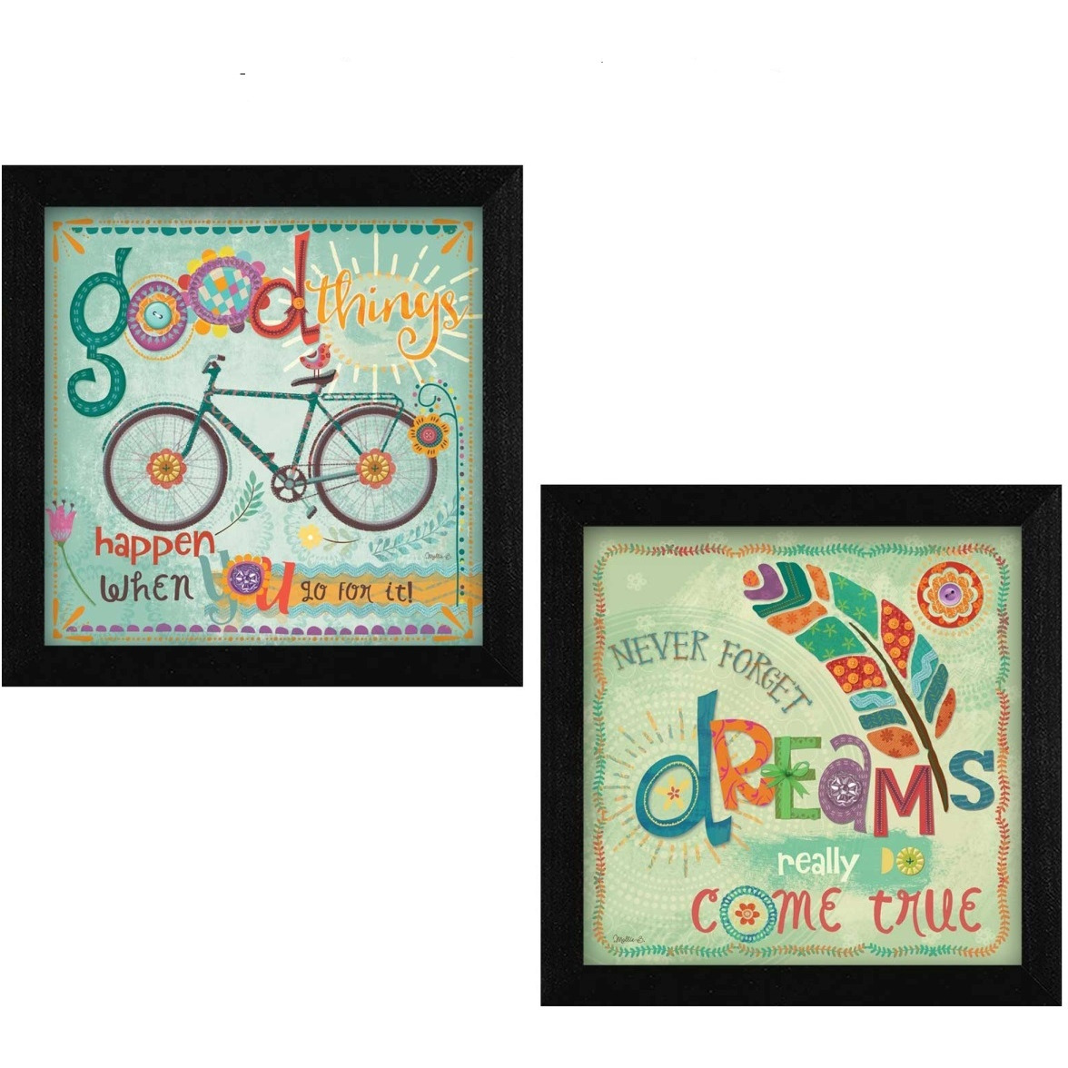 Set Of Two Good Things Black Framed Print Wall Art