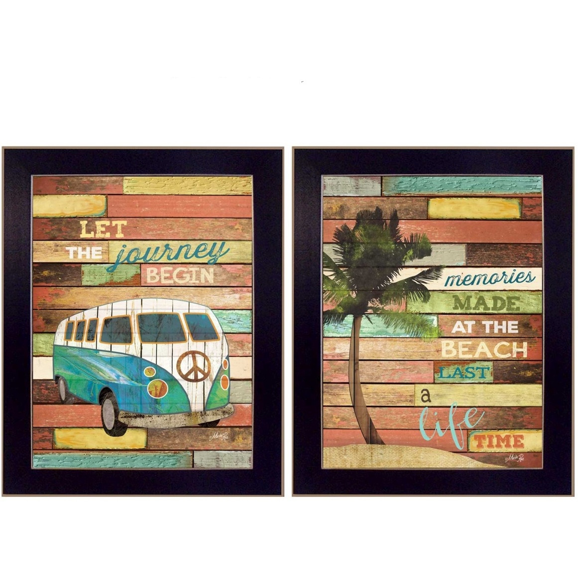 Set Of Two Journey Black Framed Print Wall Art