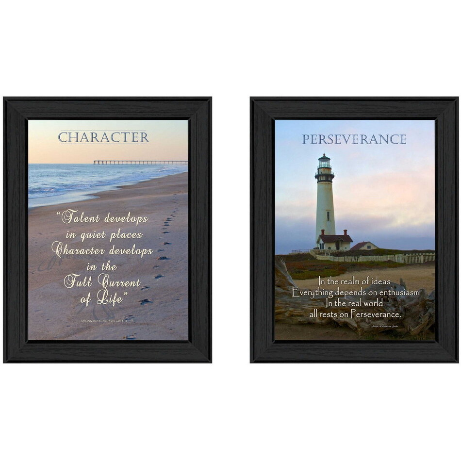 Set Of Two Character 1 Black Framed Print Wall Art