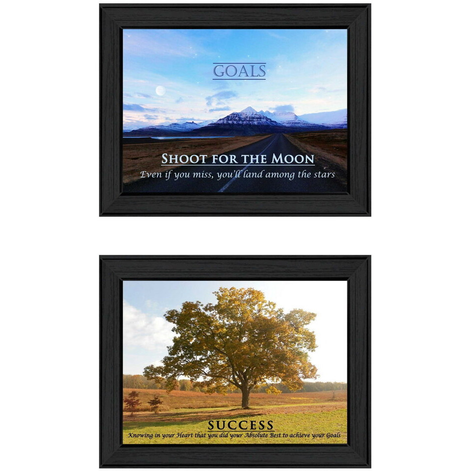 Set Of Two Success 1 Black Framed Print Wall Art