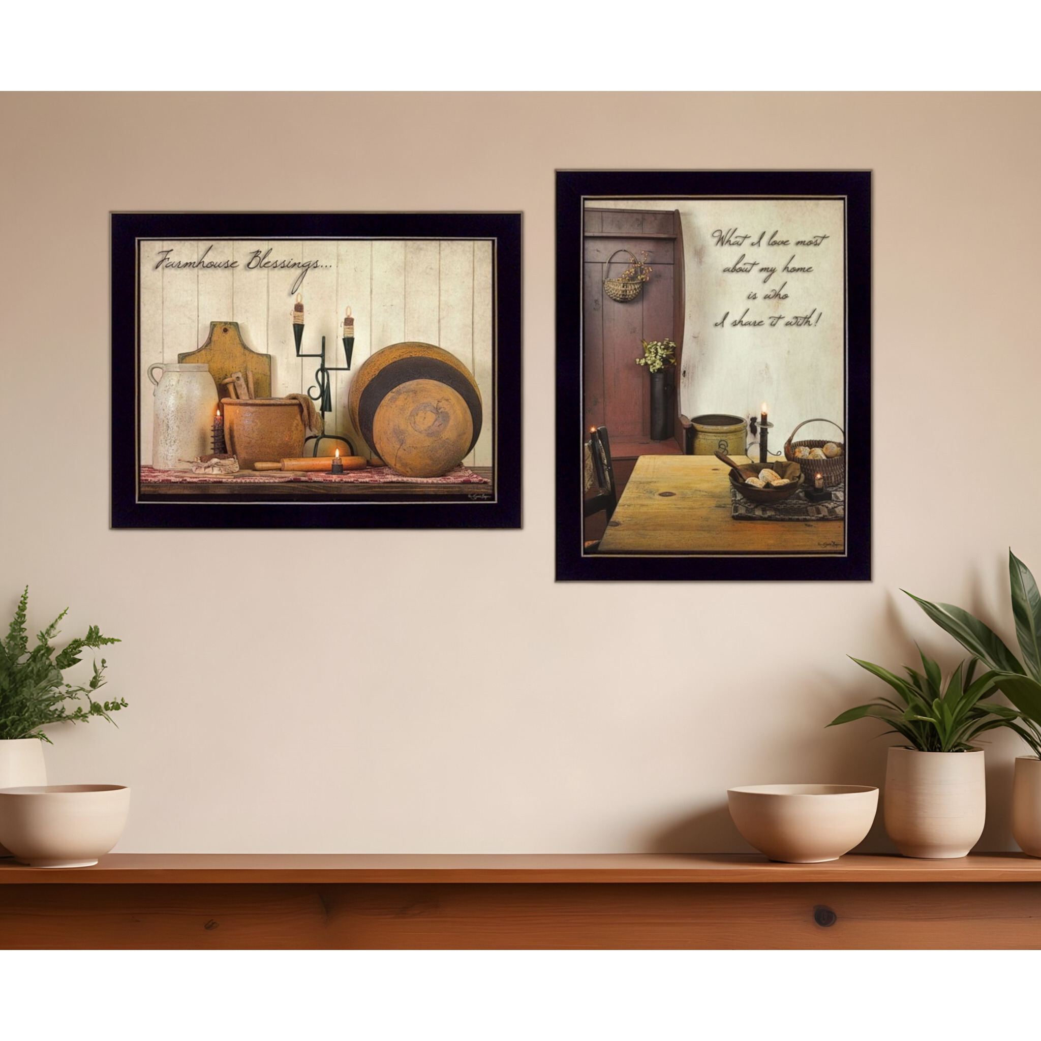 Set Of Two What I Love Most Black Framed Print Wall Art