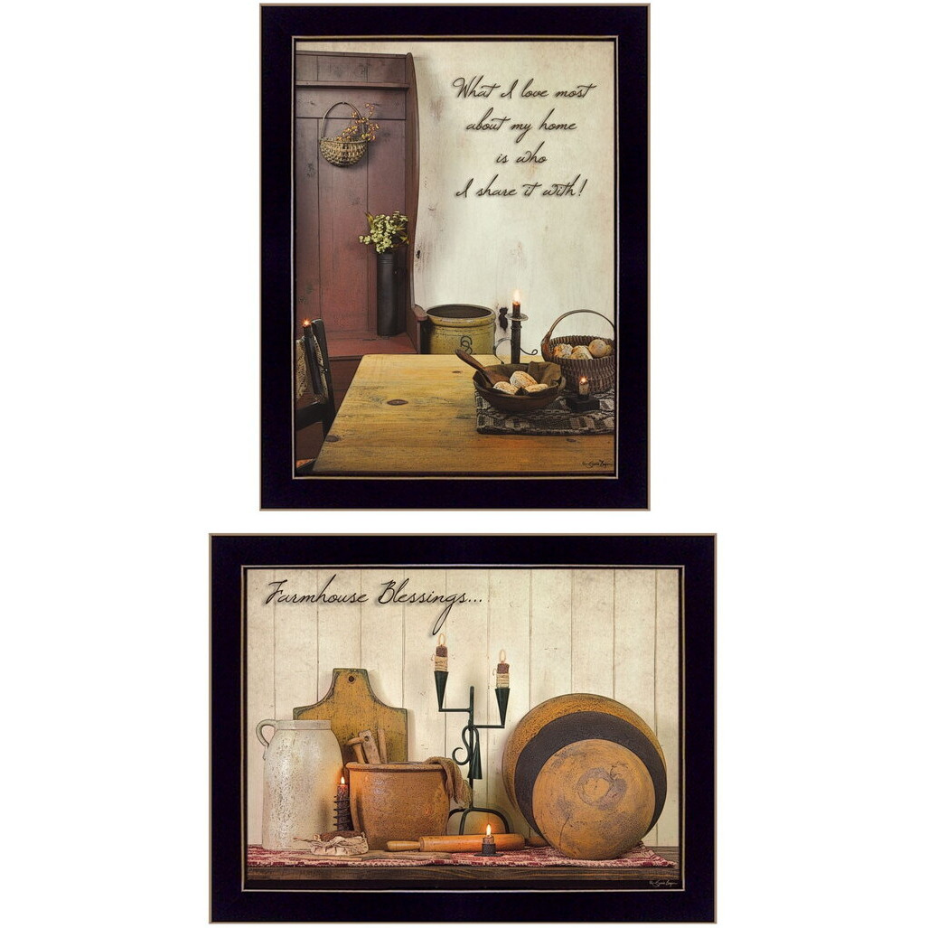 Set Of Two What I Love Most Black Framed Print Wall Art
