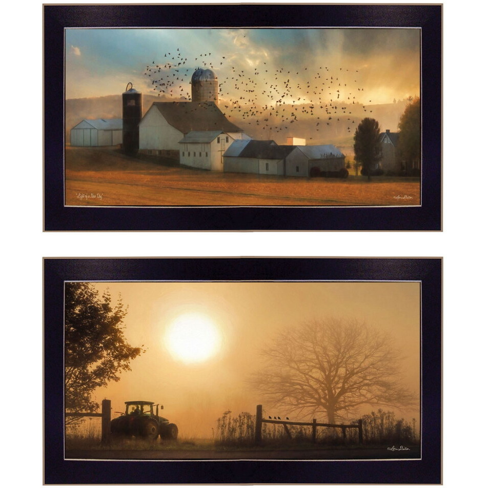 Set Of Two Light of a New Day 1 Black Framed Print Wall Art
