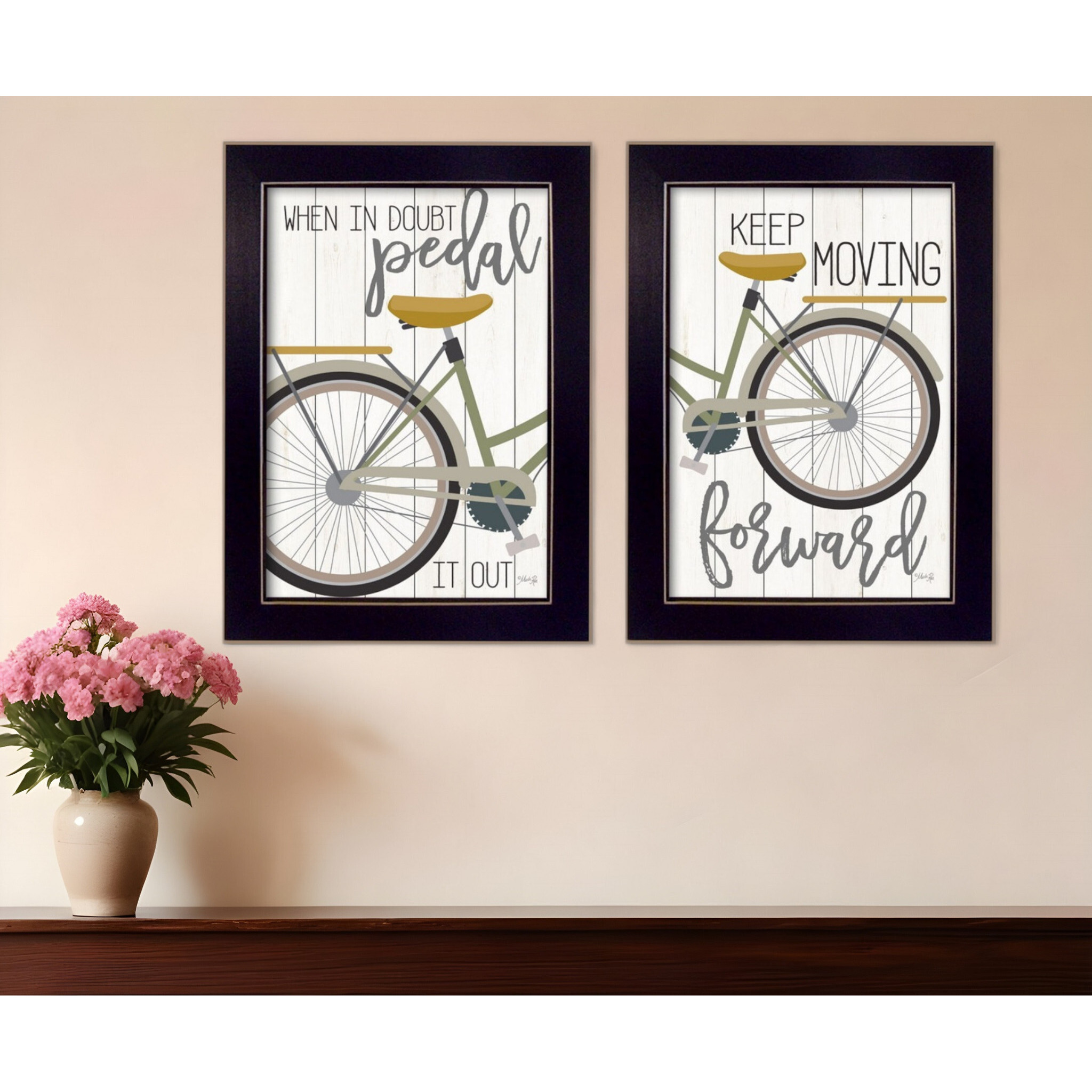 Set Of Two Pedal it Out 2 Black Framed Print Wall Art