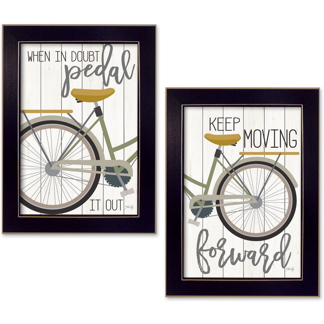 Set Of Two Pedal it Out 2 Black Framed Print Wall Art