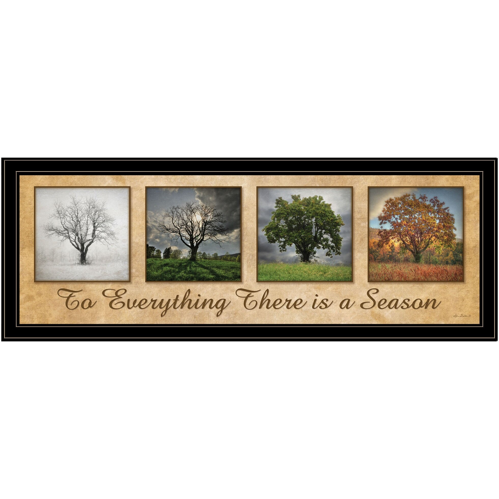 There is a Season Big Trees Black Framed Print Wall Art