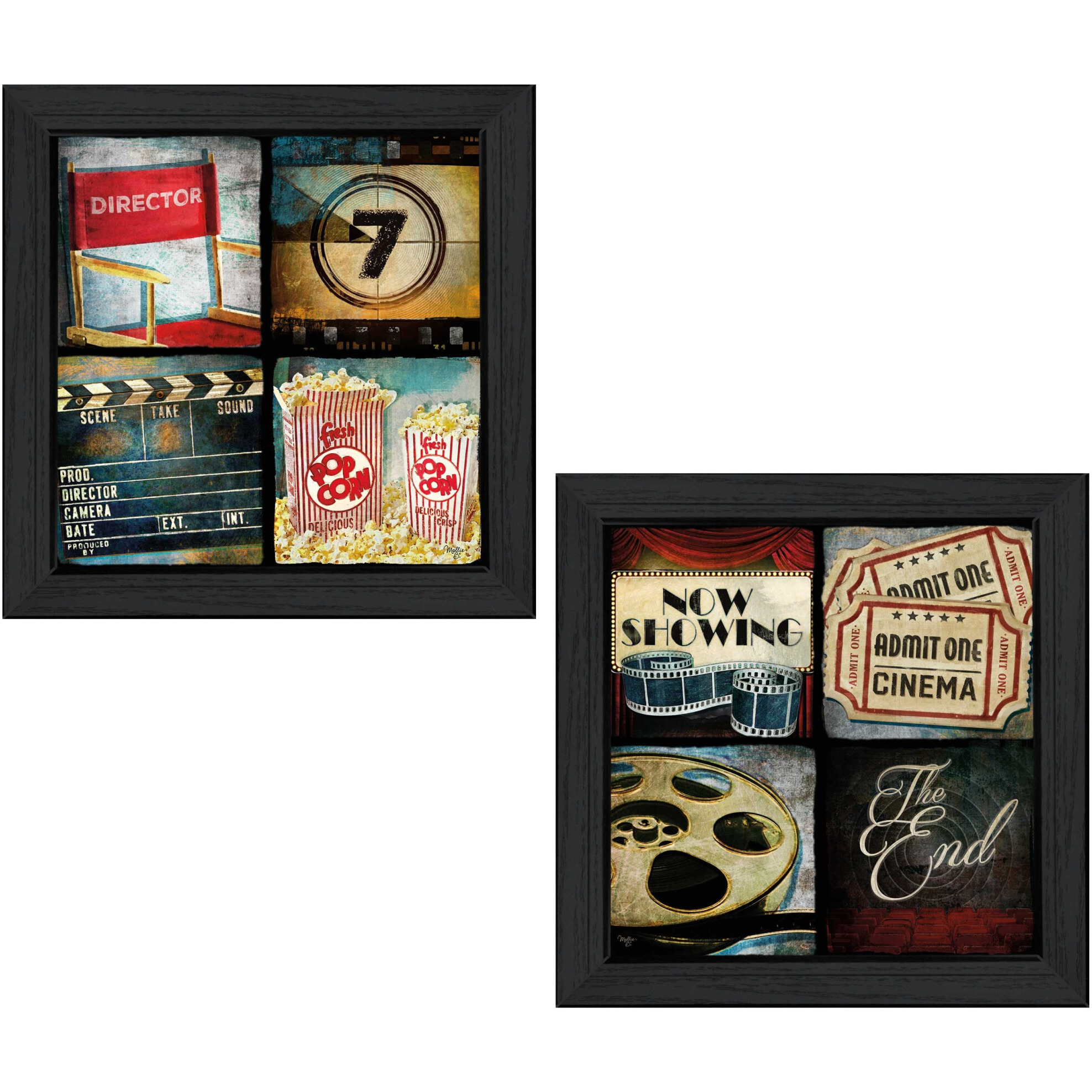 Set Of Two At The Movies 2 Black Framed Print Wall Art