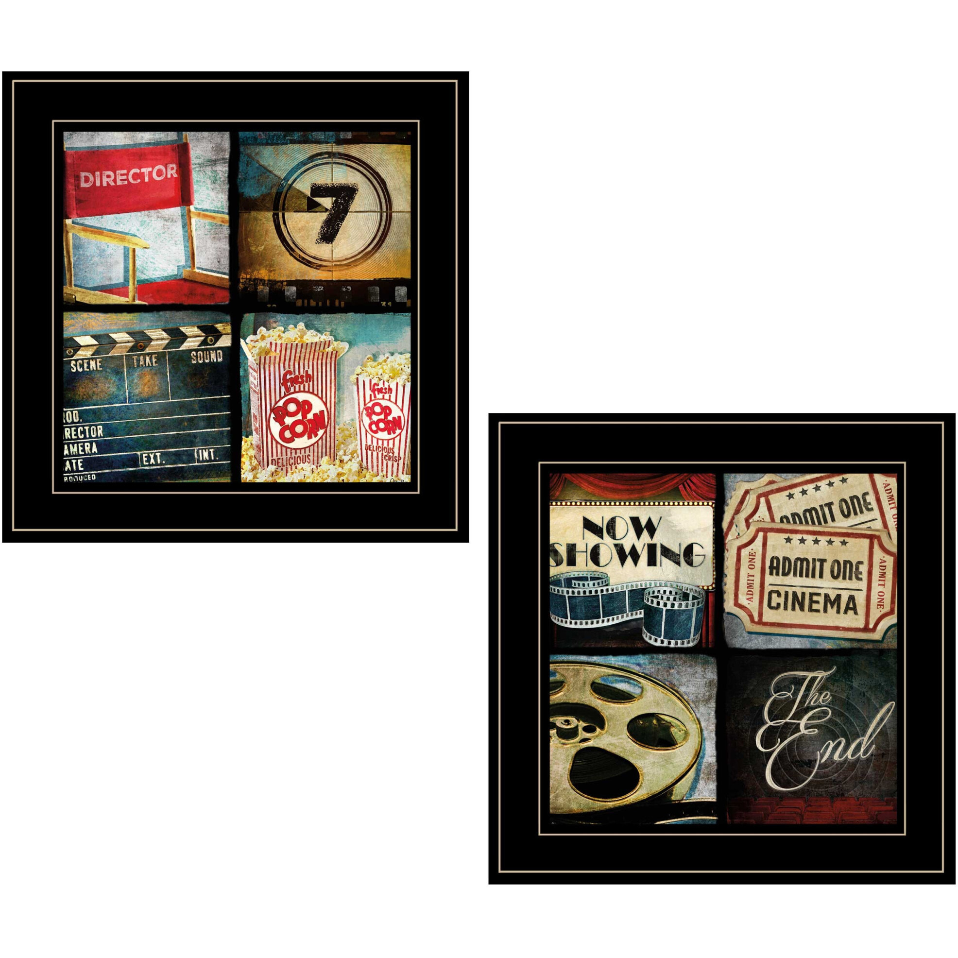 Set Of Two At The Movies Black Framed Print Wall Art
