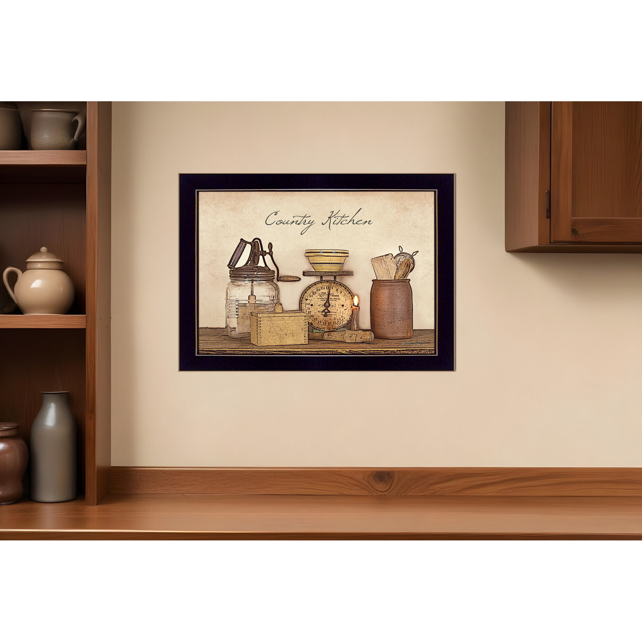 Country Kitchen Black Framed Print Kitchen Wall Art