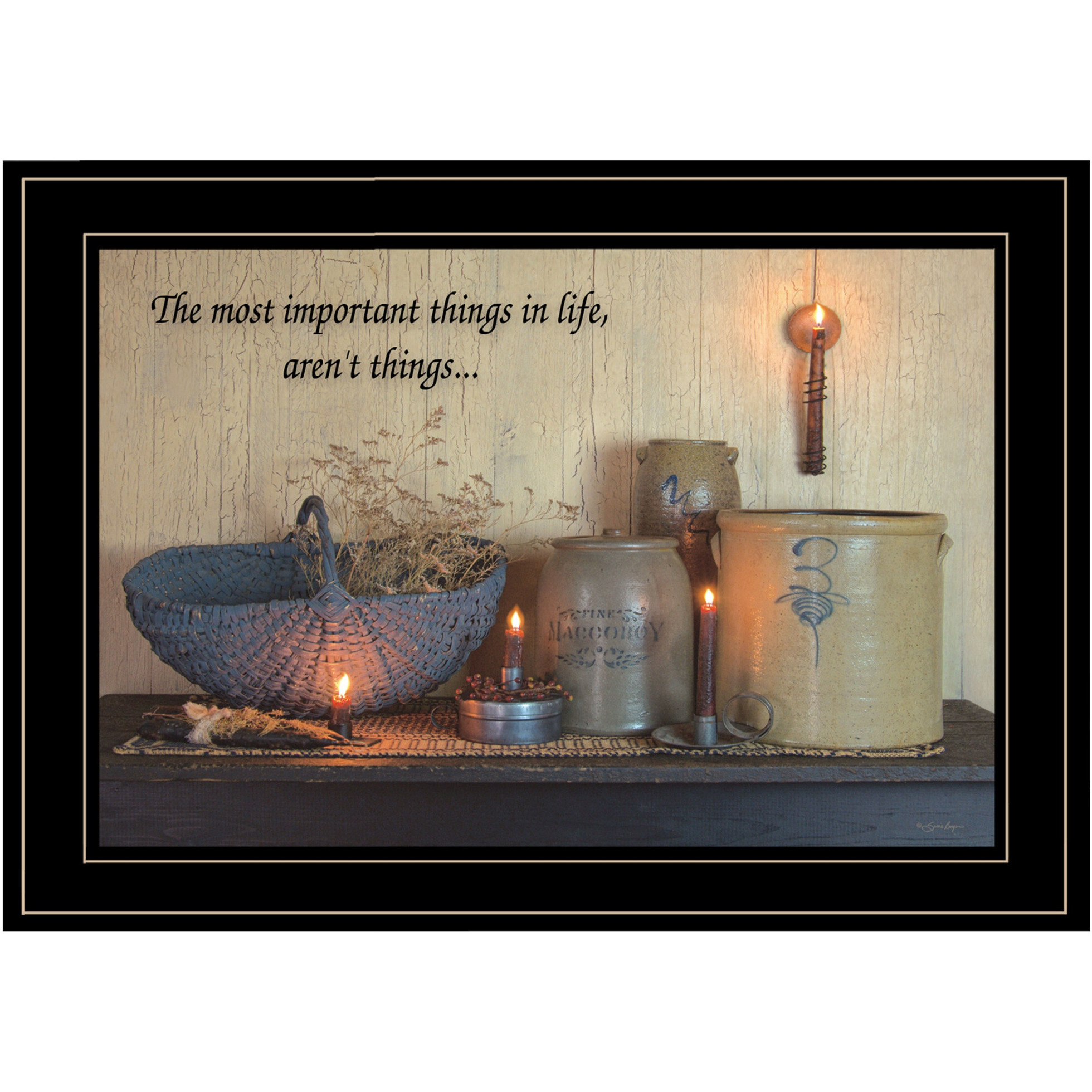 The Most Important Things Black Framed Print Wall Art