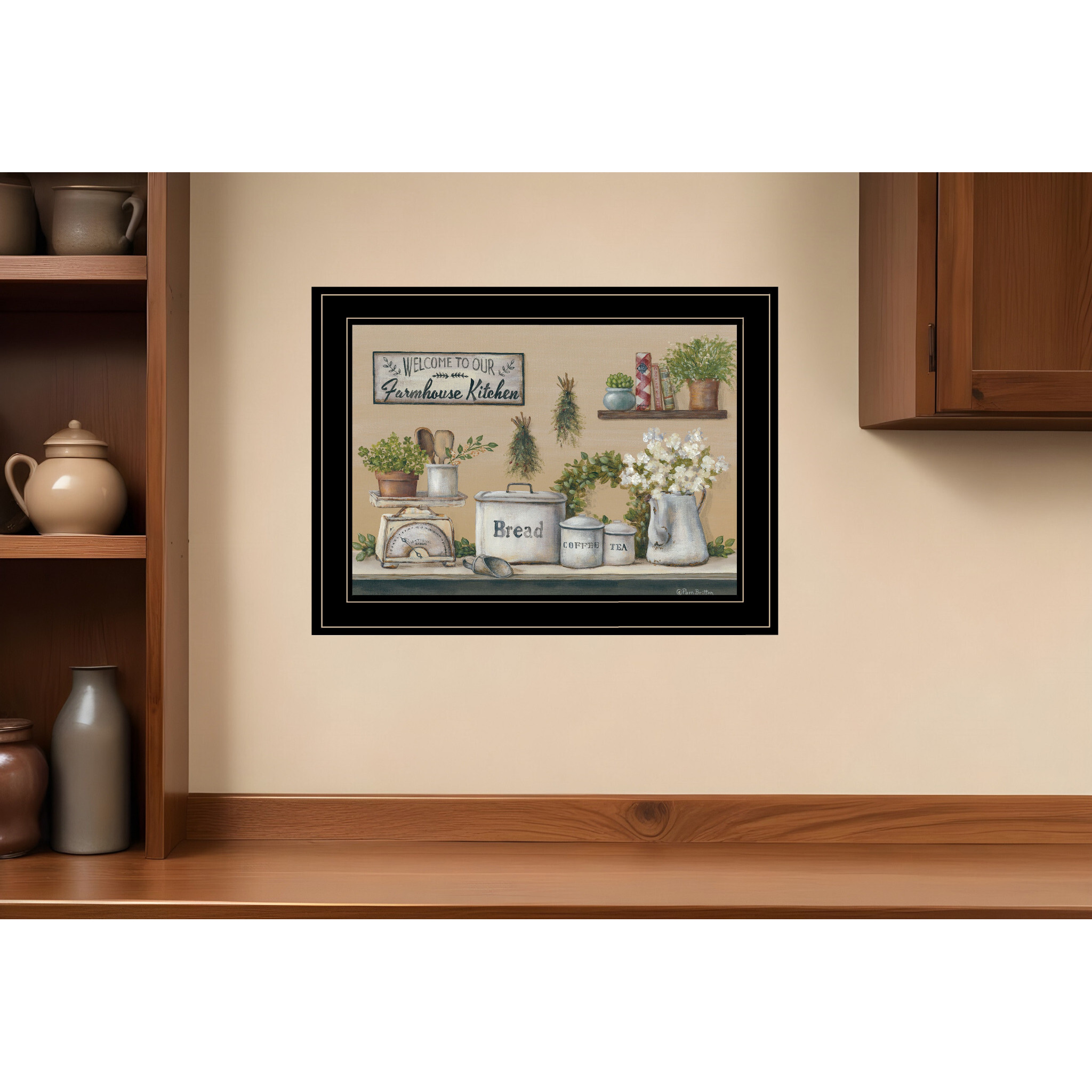 Garden Farmhouse Kitchen Black Framed Print Kitchen Wall Art