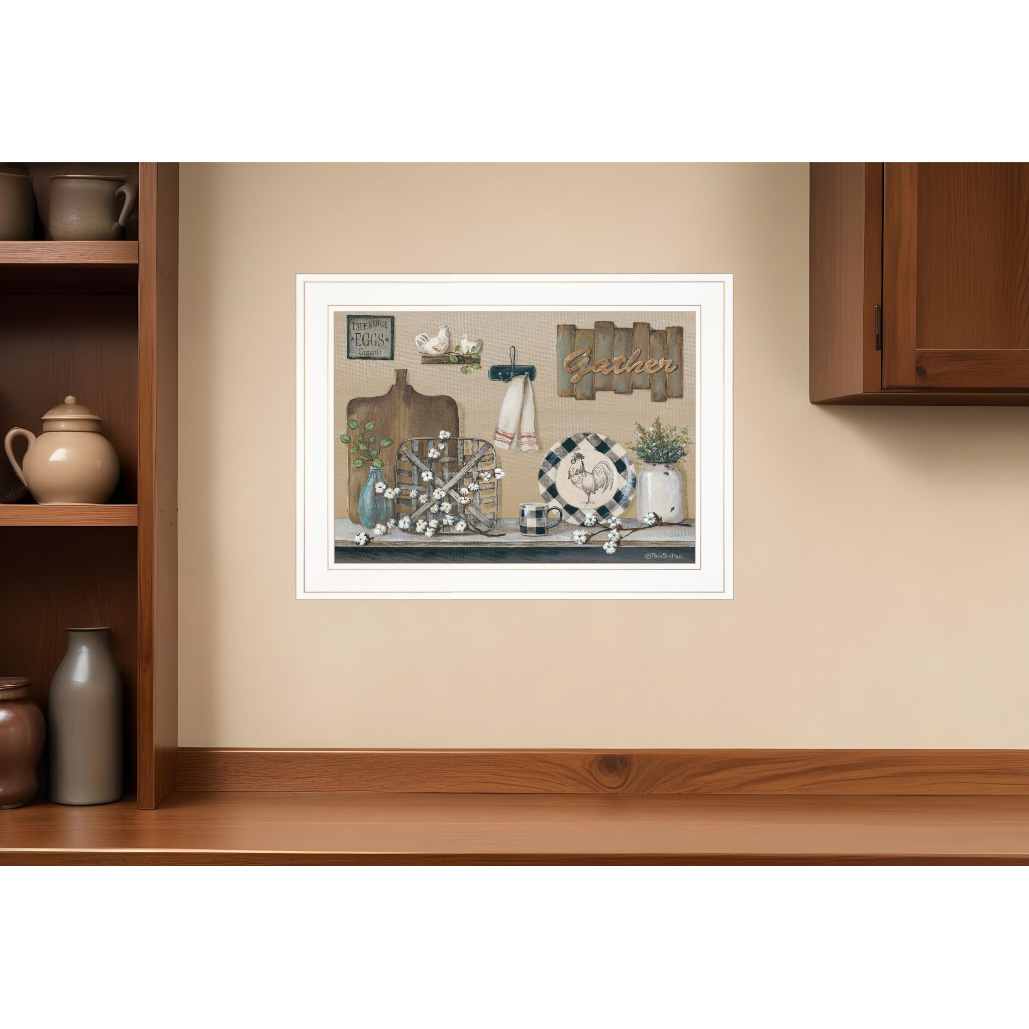 Farmhouse Kitchen White Framed Print Kitchen Wall Art
