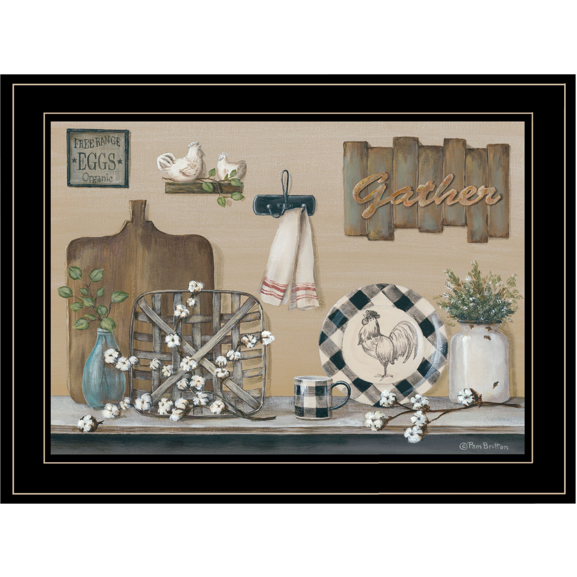 Farmhouse Kitchen Black Framed Print Kitchen Wall Art