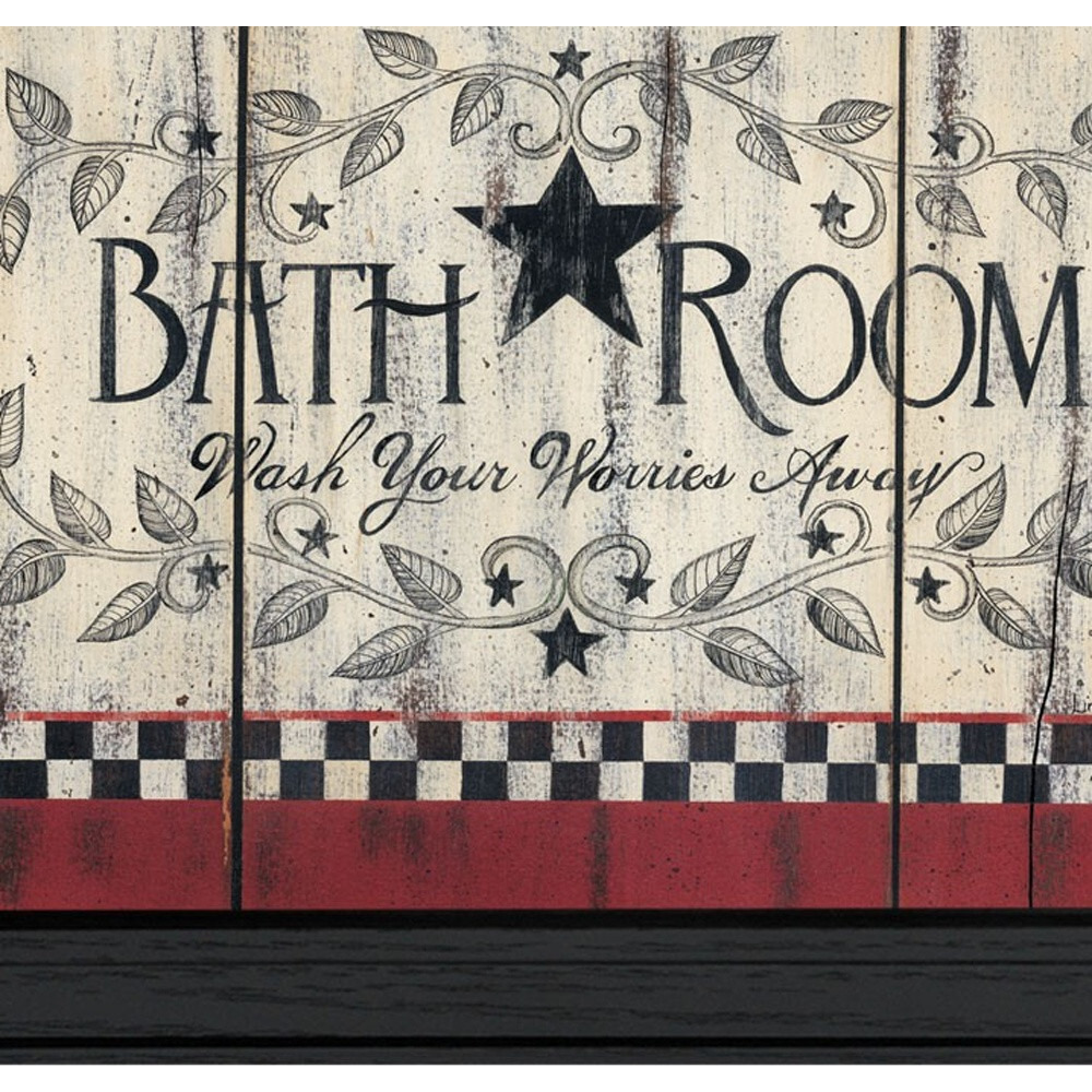 Set Of Three Hot Bath Black Framed Bathroom Wall Art With Mirror