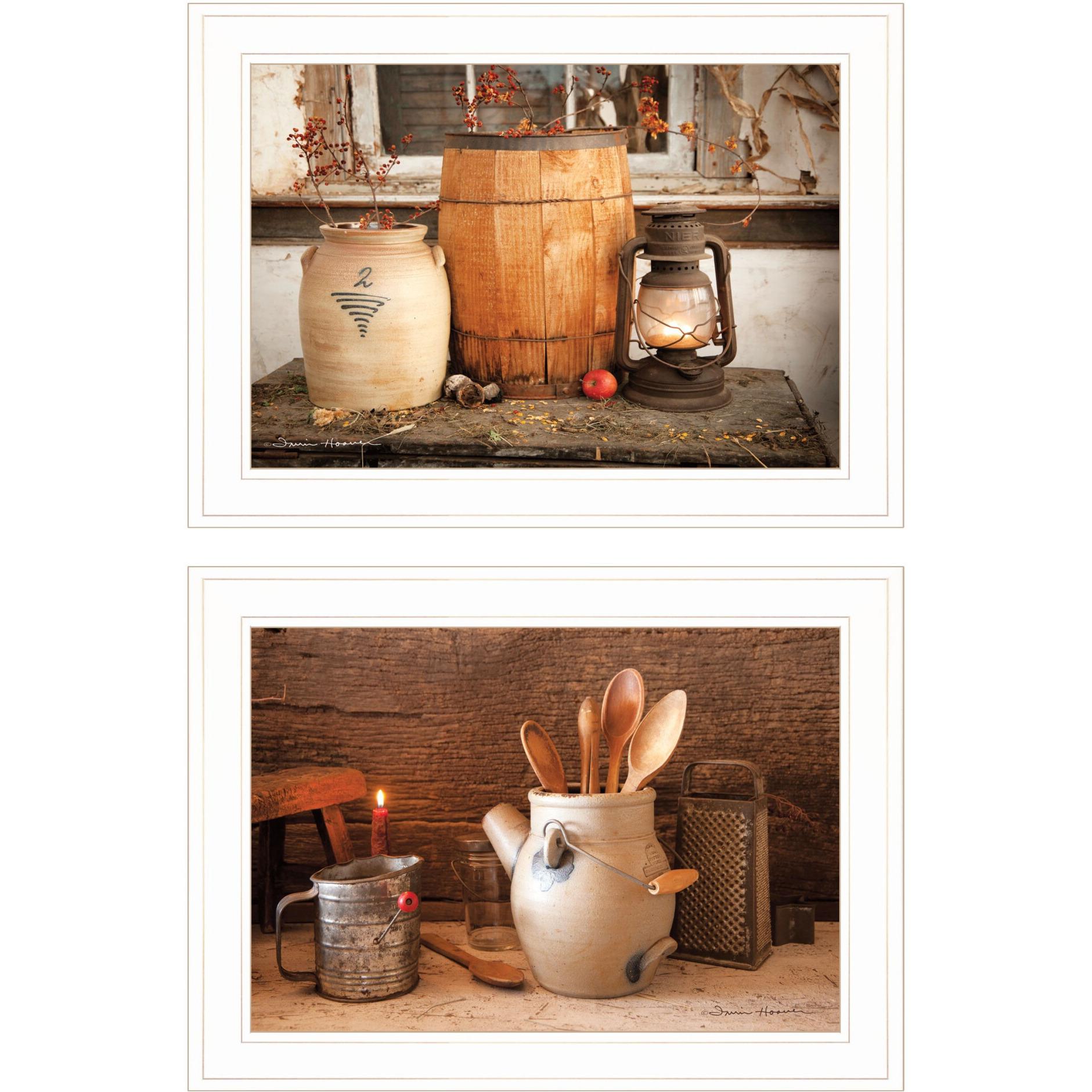 Set Of Two The Nail Keg White Framed Print Wall Art