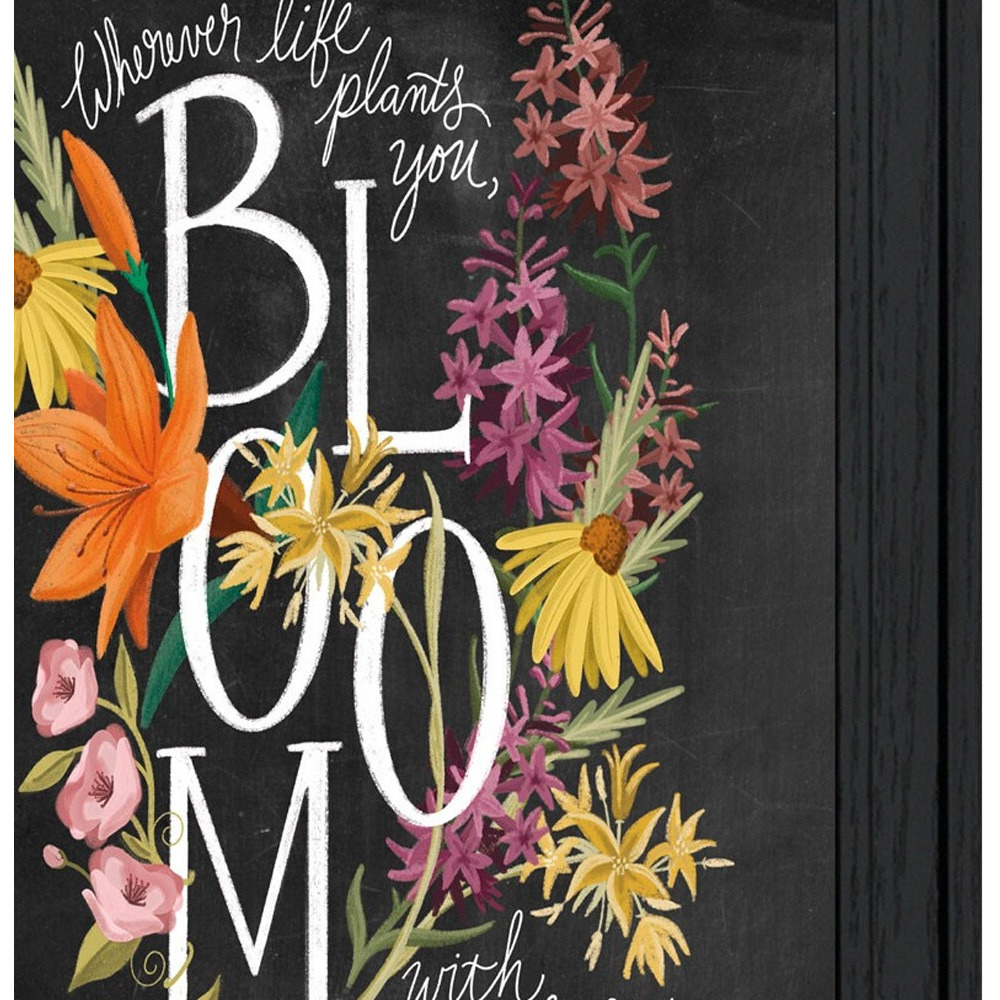 Set Of Two Love and Bloom Black Framed Print Wall Art