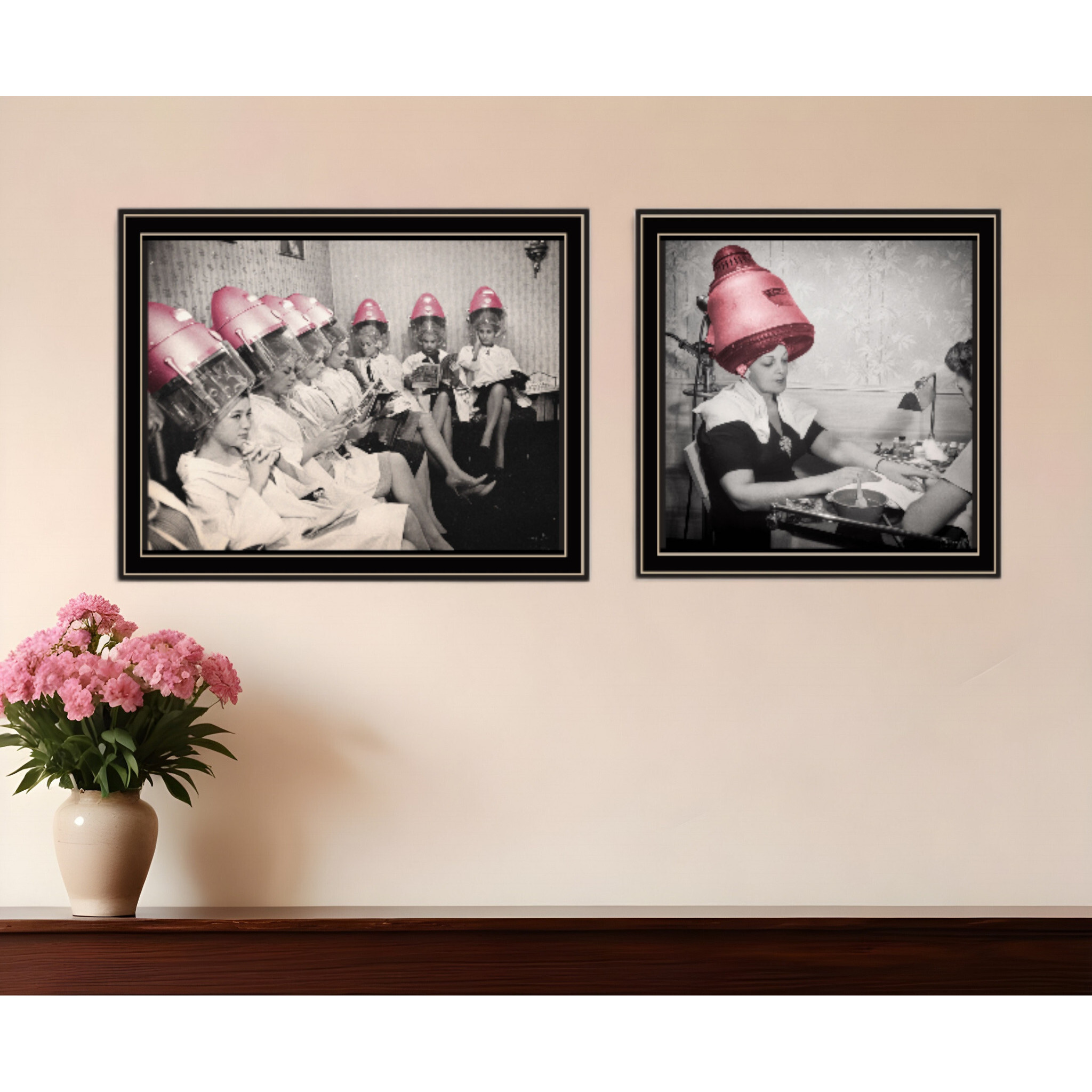 Set Of Two The Salon Black Framed Print Wall Art