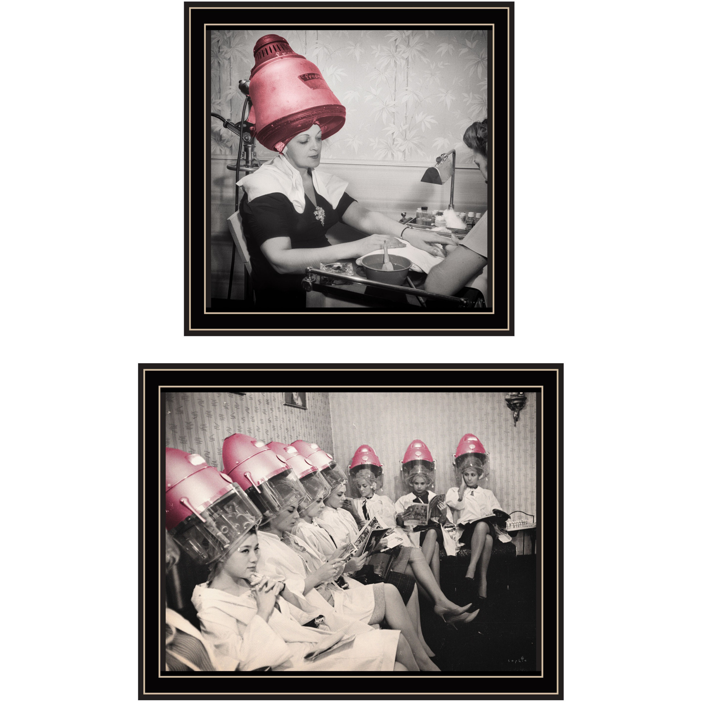 Set Of Two The Salon Black Framed Print Wall Art