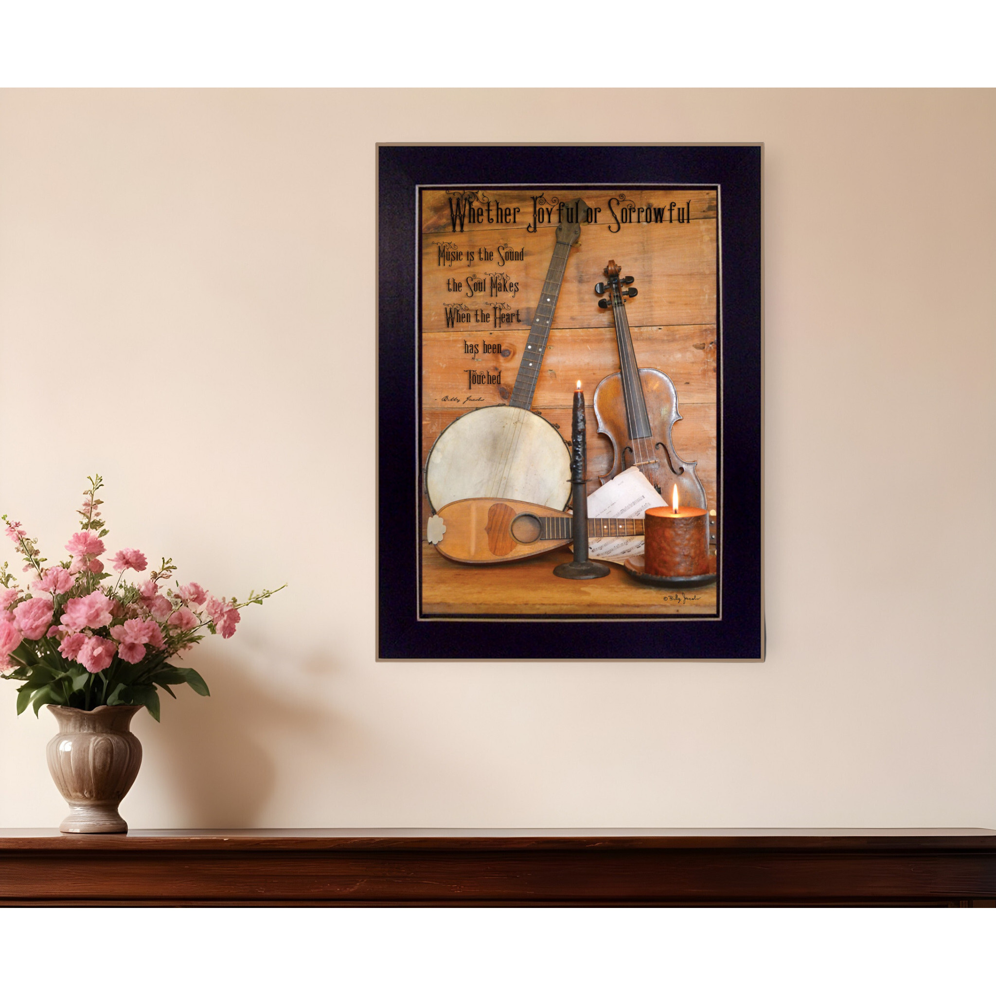 Music Black Framed Print Wall Art