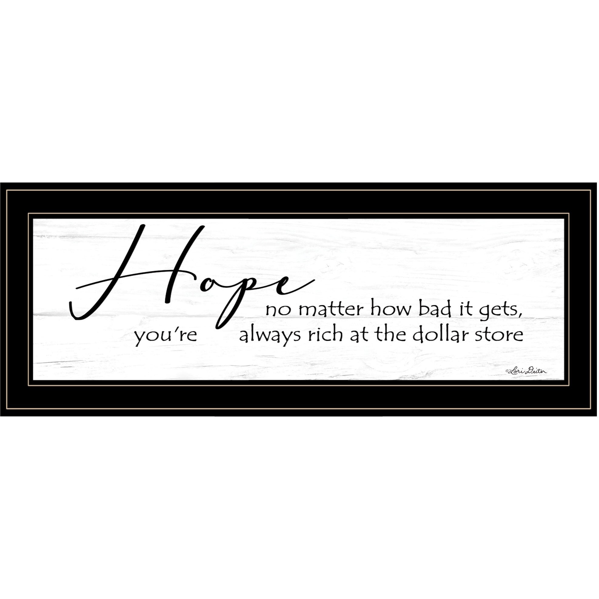 Hope Black Framed Print Wall Art