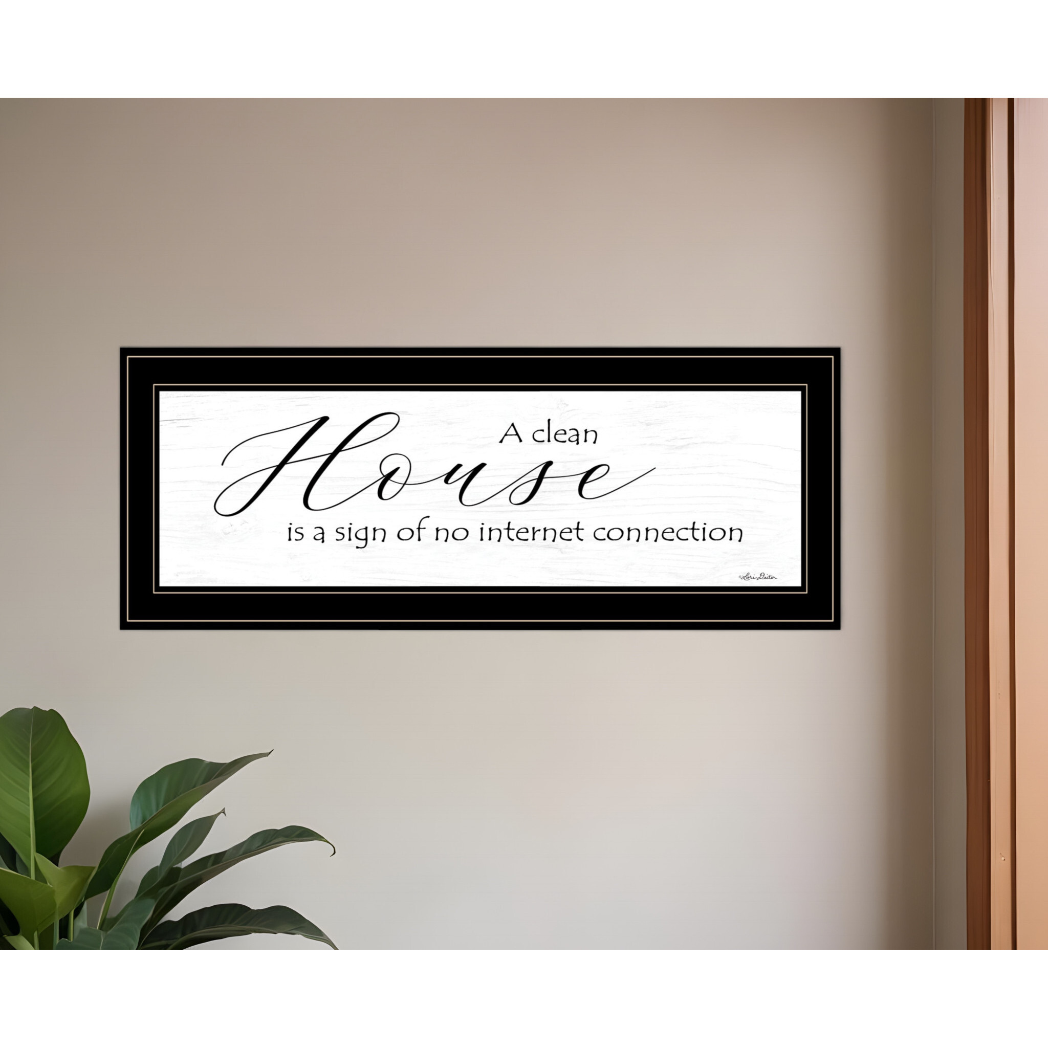 A Clean House Black Framed Print Wall Art
