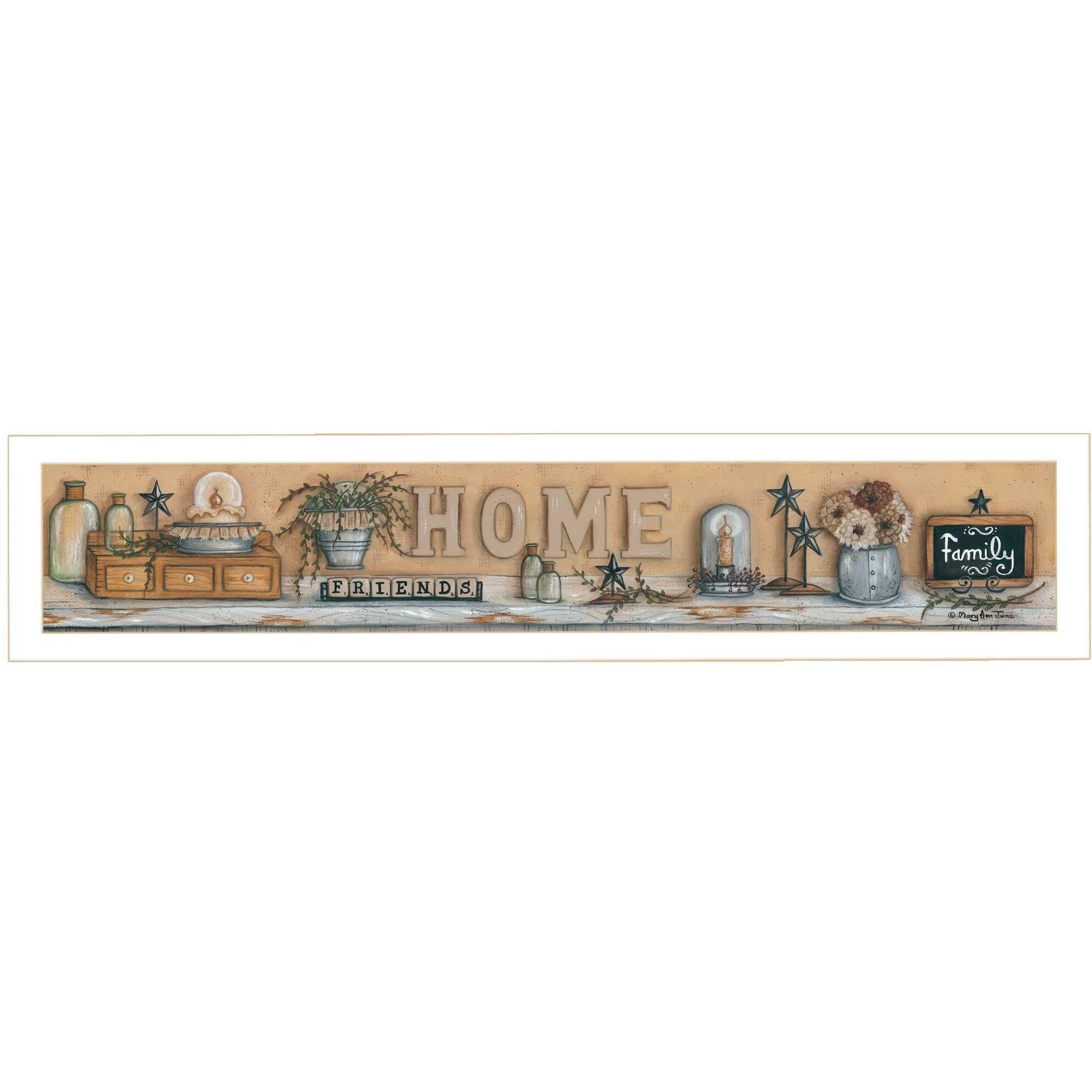 Where Family and Friends Gather White Framed Print Wall Art